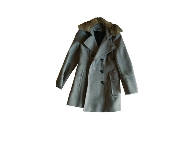 Comptoir Des Cotonniers Coats, Outerwear Grey Wool  ref.6052