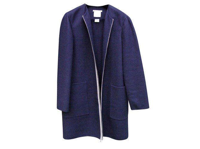 Céline Coats, Outerwear Blue Wool  ref.6068