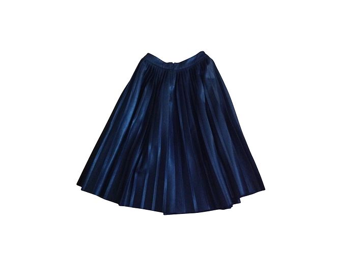 Falda plisada Asos de piel sintética negra Talla 38 Negro