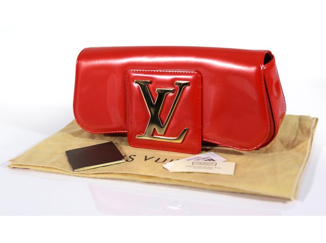 Sobe Louis Vuitton Clutch bags Orange Patent leather  ref.6154