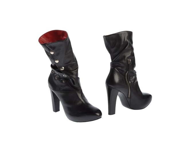Alexander Mcqueen Black Wae40 1000 36 Cuir Noir Ref 6224 Joli Closet