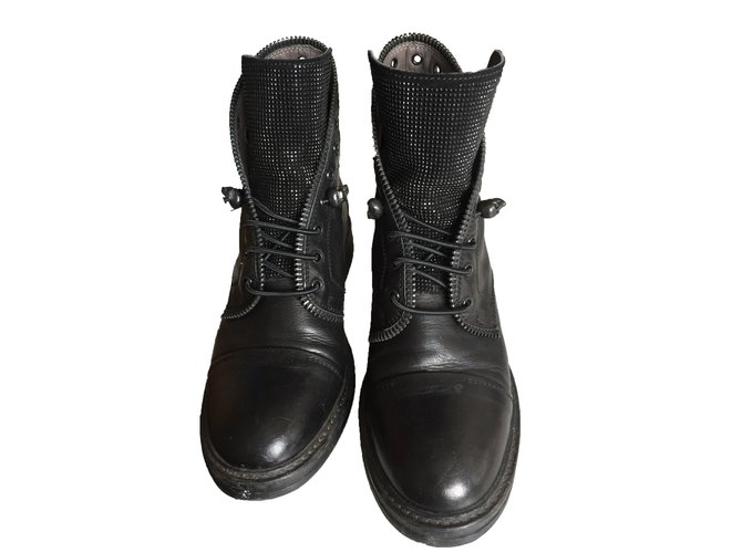 No Brand Boots Now Cuir Noir  ref.6264