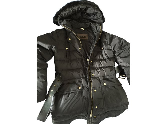 Massimo Dutti Coats, Outerwear Black Nylon  ref.6270