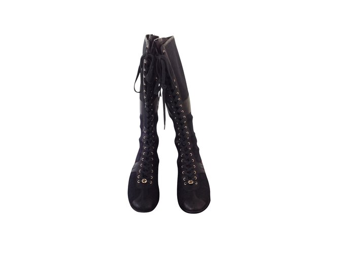 Gucci Boots Black Leather  ref.6294
