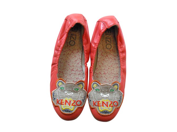 Kenzo Sapatilhas de ballet Vermelho Couro  ref.6305