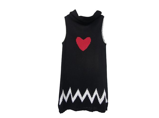 Vestido Twin Set de malla negra de algodón sin mangas Negro