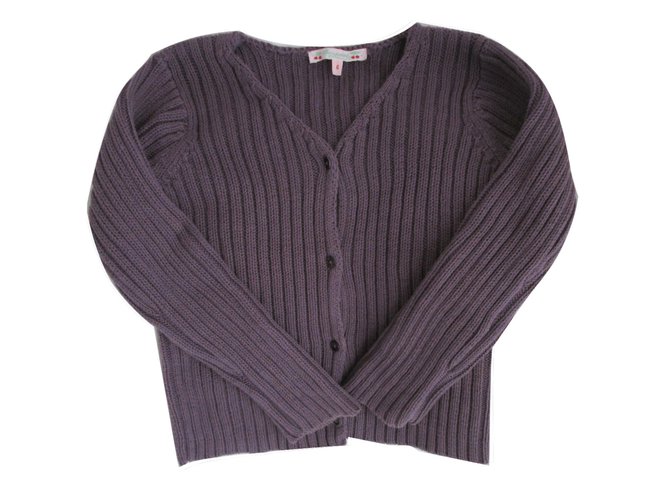Bonpoint Sweaters Purple Cotton  ref.6350