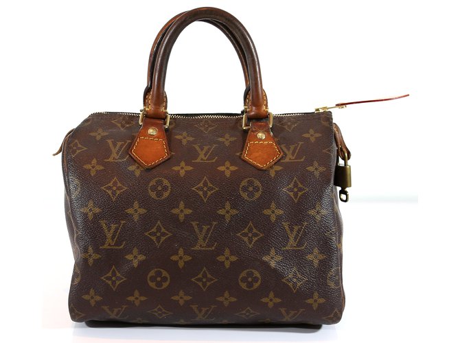 Speedy Louis Vuitton Handbags Brown Cloth  ref.6436