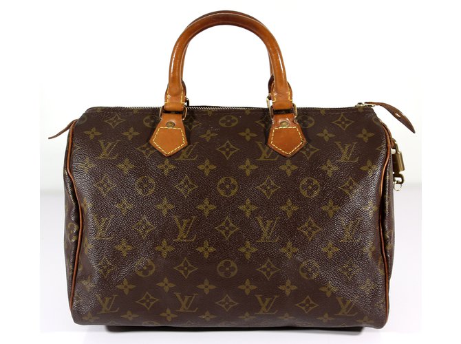 Speedy Louis Vuitton Handbags Brown Cloth  ref.6451