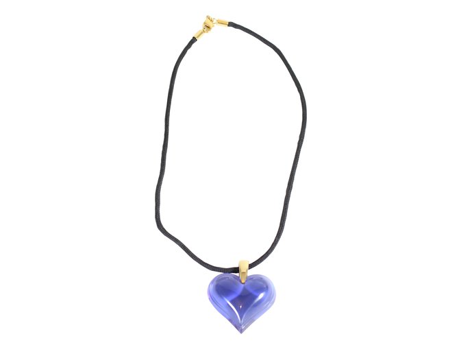 Lalique collana con ciondolo a cuore Blu  ref.478011