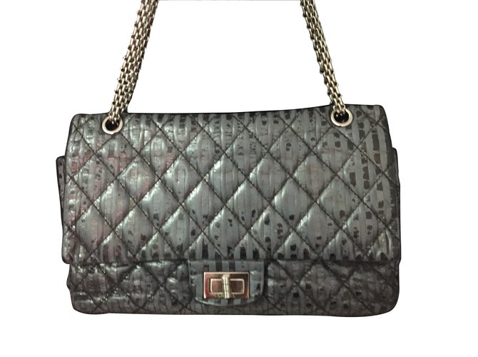 2.55 Chanel Handbags Blue Leather  ref.6556