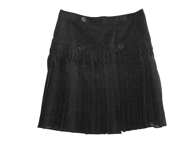 Falda plisada negra de lana Comptoir des Cotonniers Negro