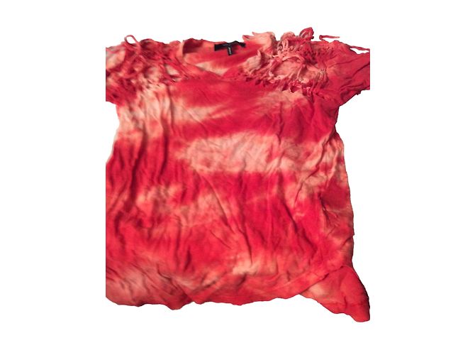 Isabel Marant Timeless Tie Dye Macramé T-Shirt Orange Baumwolle