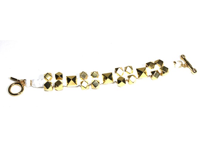 Ettika Bracelets White Golden Cotton Metal  ref.6668