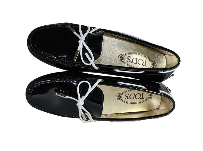 Tod's Flats Black Patent leather  ref.6677