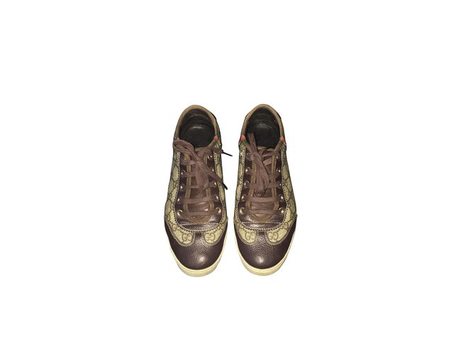 Gucci Sneakers Brown Leather  ref.6800