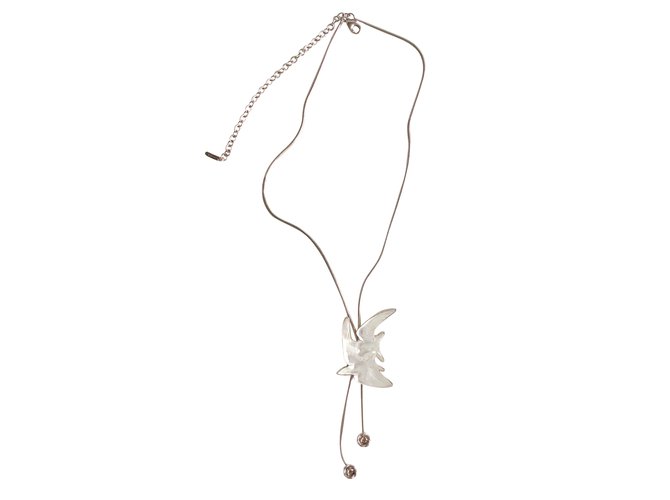 Lalique Necklaces Silvery Silver  ref.6801