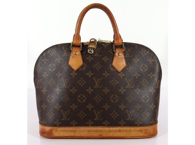 Alma Louis Vuitton Handbags Brown Cloth  ref.6831