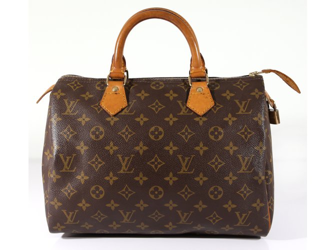 Speedy Louis Vuitton Handbags Brown Cloth  ref.6838