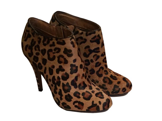 leopard low boots