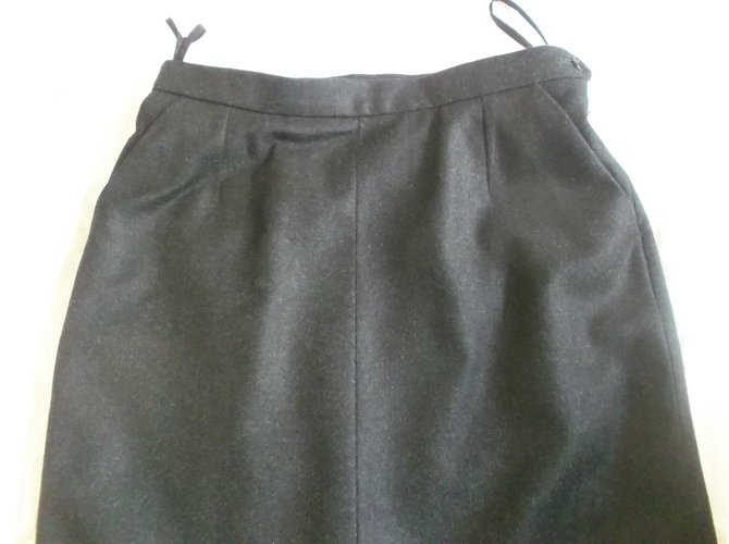 Yves Saint Laurent Skirts Grey Wool  ref.7192