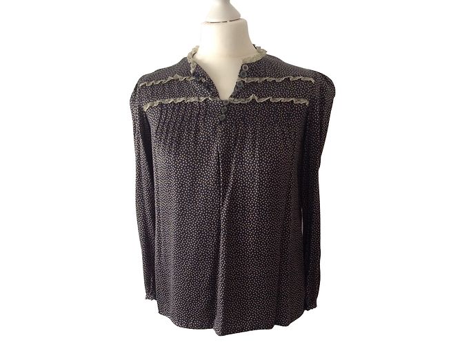 Blancs Manteaux Tops Blau