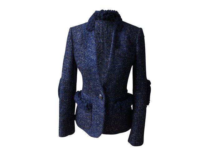 Louis Vuitton Giacche Blu Lana  ref.7272