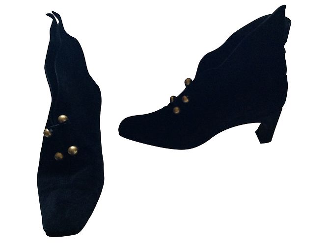 Philippe Model Botas de cano curto Philippe em pele de veado preta 38 Preto