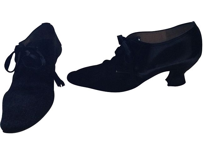 Philippe Model Scarpe stringate Philippe in pelle e velluto nero 38 