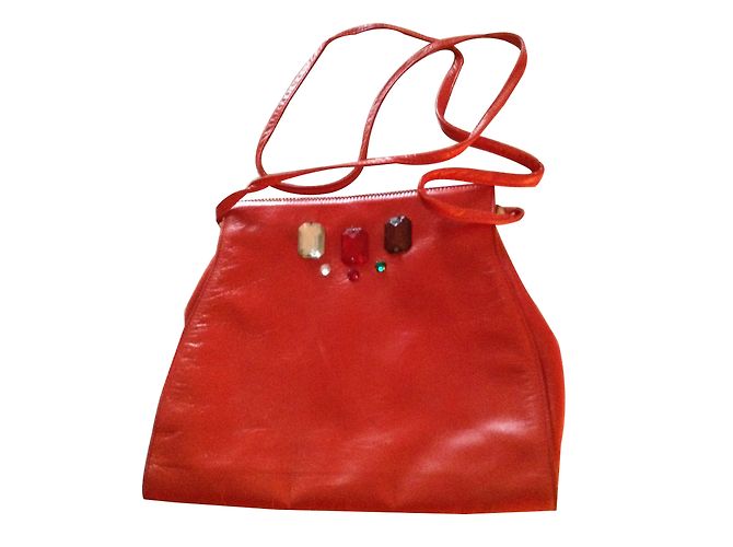 Borsa a mano Charles Jourdan in pelle rosso arancio