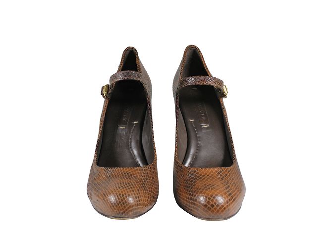 Zapatos Mary Jane Bcbg Max Azria piel marrón efecto pitón