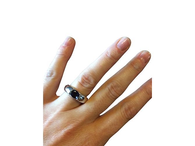 Anillo Chaumet de oro blanco e iolite talla 56 Plata