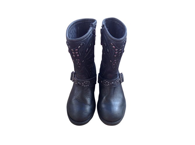 Ash Boots Black Leather  ref.7424