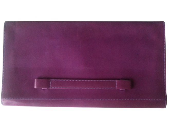 Dries Van Noten Clutch bags Purple Leather  ref.7425
