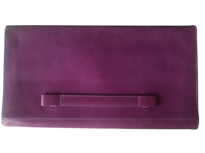 Dries Van Noten Clutch aus violettem Leder Lila