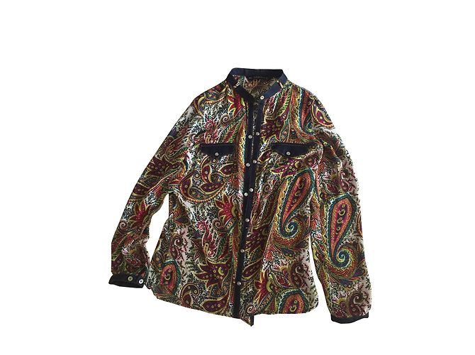 Zara Hemd Mehrfarbig Polyester Größe S Mehrfarben