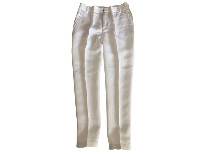 Zara Pants, leggings White Polyester  ref.7509
