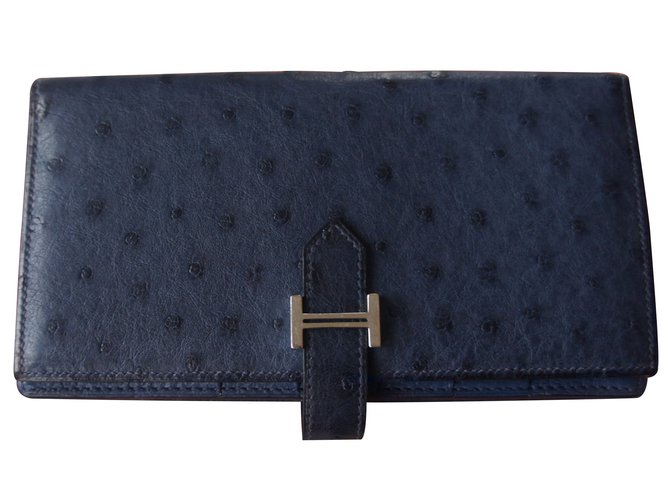Hermès Wallets Blue Exotic leather  ref.7549