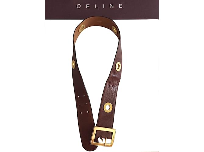 Céline Gürtel Braun Leder  ref.7562