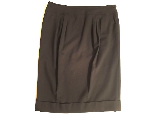 Burberry Rock aus schwarzer Stretch-Wolle Größe 8 UK