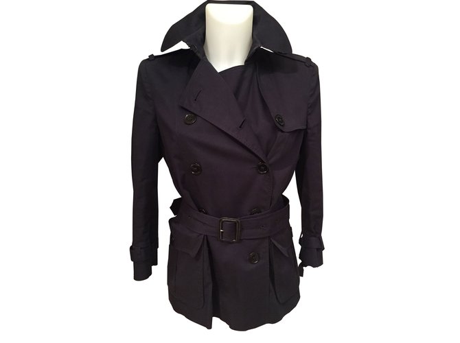 Burberry Trench coats Blue Cotton  ref.7583