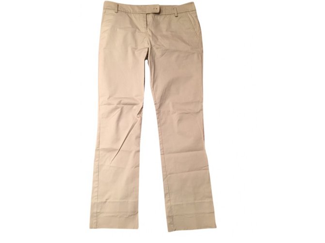 Burberry Pants, leggings Beige Cotton  ref.7602