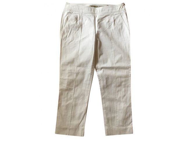 Burberry Pants, leggings White Cotton  ref.7605