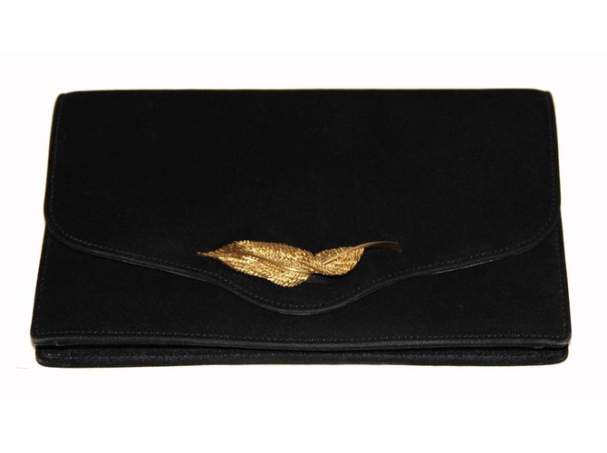 Hermès Clutch bags Black Deerskin  ref.7639