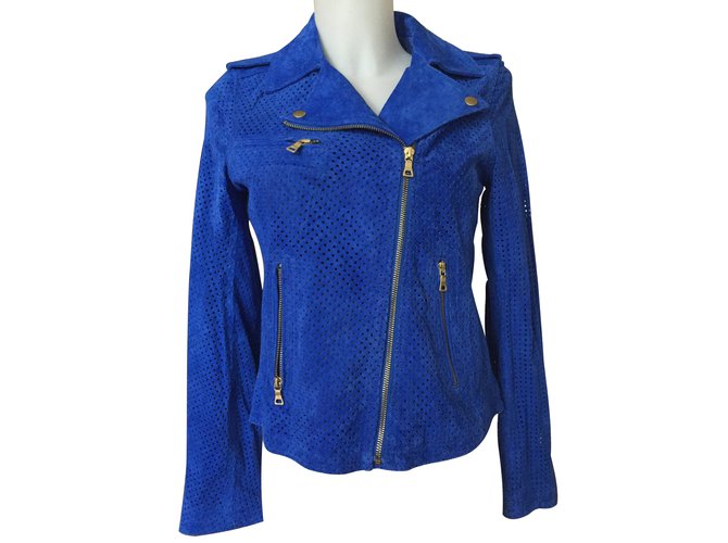Autre Marque Biker jackets Blue Deerskin  ref.7696