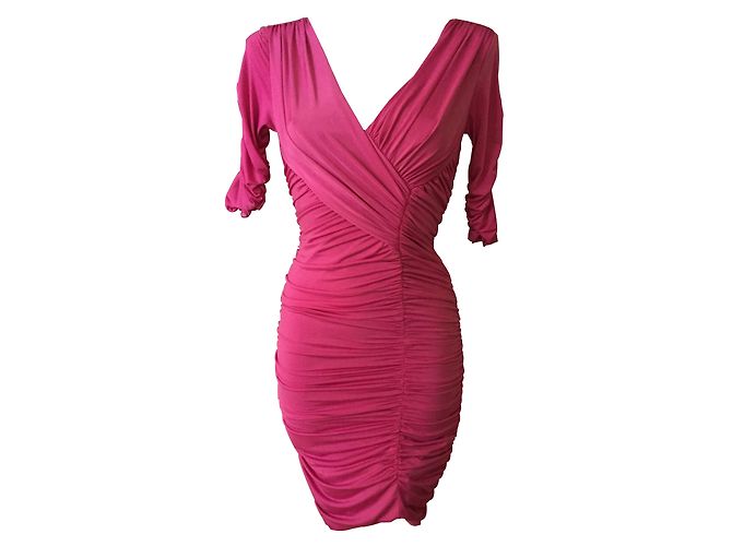 Autre Marque Forever Unique Kleid rosa drapiert Pink