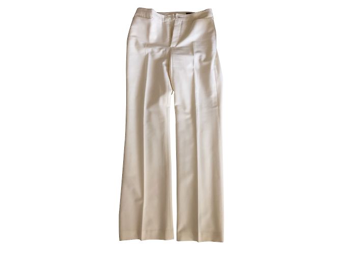 Autre Marque Oui White Wool and Polyester Pants
