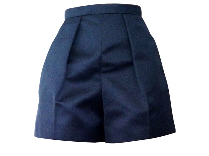 Carven Pantalones cortos Azul Poliéster  ref.7778