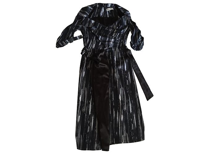 Autre Marque Vestido Katya Wildman de algodón mangas tres cuartos Multicolor