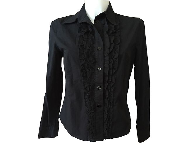Autre Marque Camisa Antonelle Negra en Algodón Elástico Talla 38 Negro